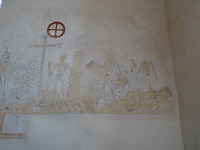 France, Ain, Le Plantay, Eglise, Peinture murale, Danse macabre, Les 3 morts
